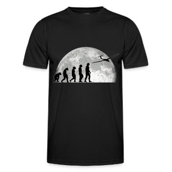 Segelflugzeug Evolution Mond Segelflieger - Männer Funktions-T-Shirt - Schwarz - Vorne - AI Model Male 178 dark (178cm)