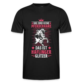 Haflinger Glitzer Pferd Reiterin Pferdemädchen - Männer Funktions-T-Shirt - Schwarz - Vorne - AI Model Male 178 dark (178cm)