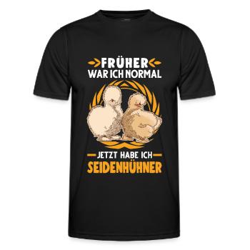 Seidenhuhn Spruch Seidenhühner Silkie Huhn - Männer Funktions-T-Shirt - Schwarz - Vorne - AI Model Male 178 dark (178cm)