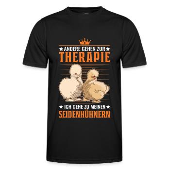 Seidenhuhn Therapie Seidenhühner Silkie Huhn - Männer Funktions-T-Shirt - Schwarz - Vorne - AI Model Male 178 dark (178cm)