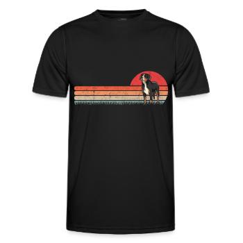 Appenzeller Sennenhund Retro Chien Vintage - T-shirt sport Homme - noir - Devant - AI Model Male 178 dark (178cm)