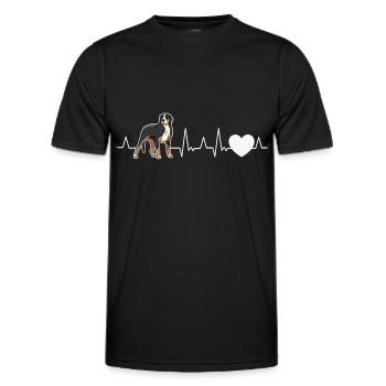 Appenzeller Sennenhund Heartbeat Chien Suisse - T-shirt sport Homme - noir - Devant - AI Model Male 178 dark (178cm)