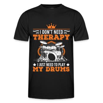 Batteur de thérapie par batterie - T-shirt sport Homme - noir - Devant - AI Model Male 178 dark (178cm)