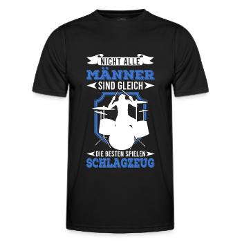 Schlagzeug Drummer Schlagzeuger - Männer Funktions-T-Shirt - Schwarz - Vorne - AI Model Male 178 dark (178cm)