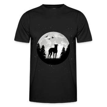 Greyhound Moon British Greyhound Owner - Men's Functional T-Shirt - black - Front - AI Model Male 178 dark (178cm)