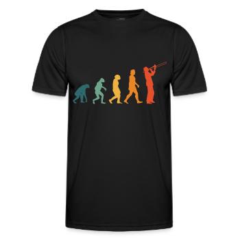 Posaune Evolution Retro Blasorchester Posaunist - Männer Funktions-T-Shirt - Schwarz - Vorne - AI Model Male 178 dark (178cm)