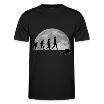 Plongeur Evolution Lune Plongée plongée plongée en apnée - T-shirt sport Homme - noir - Devant - AI Model Male 178 dark (178cm)