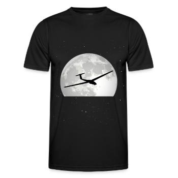 Segelflugzeug Mond Segelflieger Segelfliegen - Männer Funktions-T-Shirt - Schwarz - Vorne - AI Model Male 178 dark (178cm)