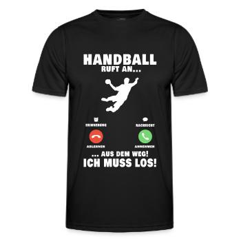 Handballer Handball Telefon Handballteam - Männer Funktions-T-Shirt - Schwarz - Vorne - AI Model Male 178 dark (178cm)