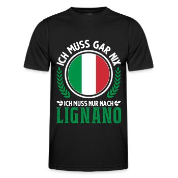 Lignano Italien Urlaub Reise Geschenk - Männer Funktions-T-Shirt - Schwarz - Vorne - AI Model Male 178 dark (178cm)