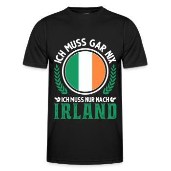 Irland Urlaub Irische Flagge Geschenk - Männer Funktions-T-Shirt - Schwarz - Vorne - AI Model Male 178 dark (178cm)