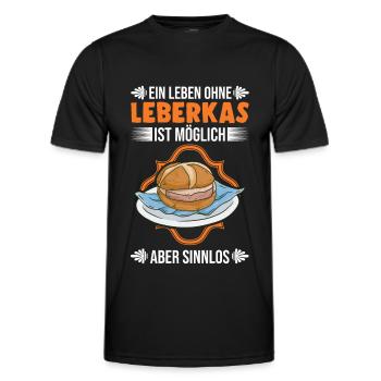 Ein Leben ohne Leberkas ist möglich Aber sinnlos - Männer Funktions-T-Shirt - Schwarz - Vorne - AI Model Male 178 dark (178cm)