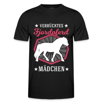 Verrücktes Fjordpferd Mädchen Norweger Fjord Pferd - Männer Funktions-T-Shirt - Schwarz - Vorne - AI Model Male 178 dark (178cm)