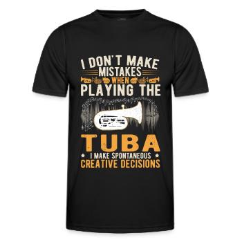 Tuba Kreative Entscheidungen Orchester Tubaspieler - Männer Funktions-T-Shirt - Schwarz - Vorne - AI Model Male 178 dark (178cm)