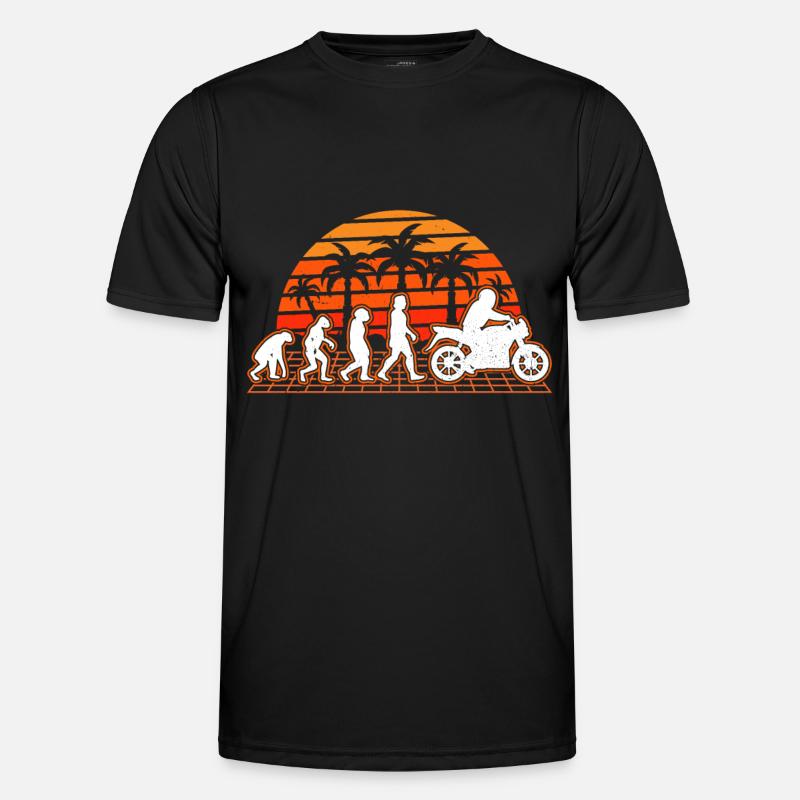 Motorradfahrer Evolution Retro Motorrad Männer Funktions-T-Shirt