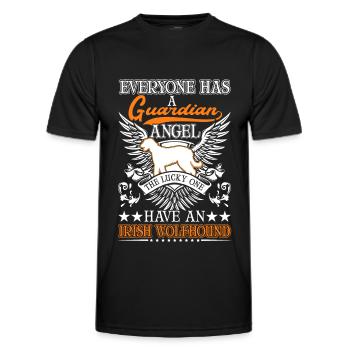 Irish Wolfhound Guardian Angel Irish Wolfhound - T-shirt sport Homme - noir - Devant - AI Model Male 178 dark (178cm)
