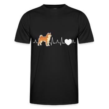 Shiba Inu Heartbeat Akita Inu - T-shirt sport Homme - noir - Devant - AI Model Male 178 dark (178cm)