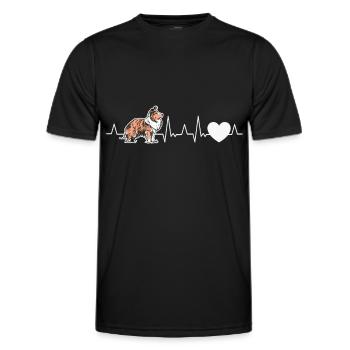 Sheltie Heartbeat Chien de troupeau Shetland Sheepdog - T-shirt sport Homme - noir - Devant - AI Model Male 178 dark (178cm)