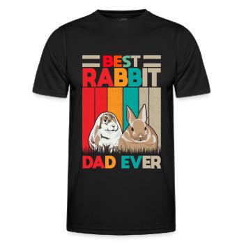 Best Rabbit Dad Ever Kaninchen Häschen Hase - Männer Funktions-T-Shirt - Schwarz - Vorne - AI Model Male 178 dark (178cm)