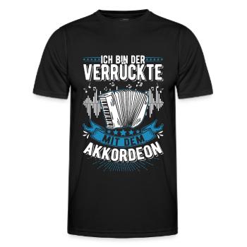 Ich bin der Verrückte Mit dem Akkordeon - Männer Funktions-T-Shirt - Schwarz - Vorne - AI Model Male 178 dark (178cm)