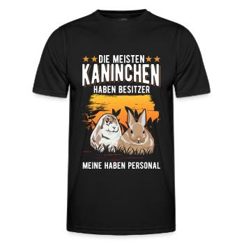 Kaninchen Personal Häschen Hase Kaninchen - Männer Funktions-T-Shirt - Schwarz - Vorne - AI Model Male 178 dark (178cm)