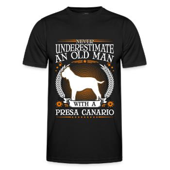 Presa Canario Alter Mann Dogo Canario - Männer Funktions-T-Shirt - Schwarz - Vorne - AI Model Male 178 dark (178cm)