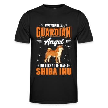 Shiba Inu Guardian Angel - Men's Functional T-Shirt - black - Front - AI Model Male 178 dark (178cm)