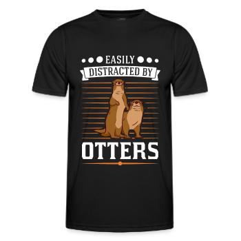 Facilement distrait par Otters Otter Sea Otter - T-shirt sport Homme - noir - Devant - AI Model Male 178 dark (178cm)