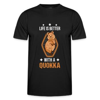 Life is better with a Quokka short-tailed kangaroo - Men's Functional T-Shirt - black - Front - AI Model Male 178 dark (178cm)