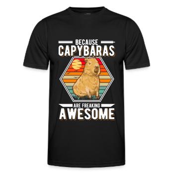 Because Capybaras are freaking awesome - Männer Funktions-T-Shirt - Schwarz - Vorne - AI Model Male 178 dark (178cm)