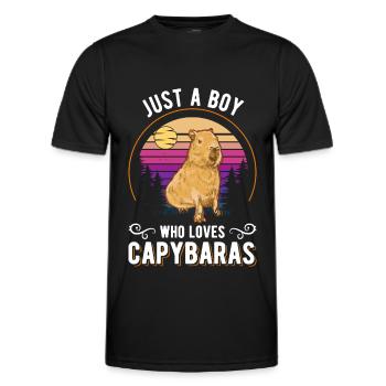 Just a girl who loves capybaras capybara - Men's Functional T-Shirt - black - Front - AI Model Male 178 dark (178cm)