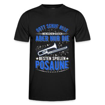 Posaune Gott Posaunenspieler Posaunist - Männer Funktions-T-Shirt - Schwarz - Vorne - AI Model Male 178 dark (178cm)