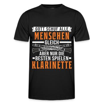 Klarinette Gott Klarinettist - Männer Funktions-T-Shirt - Schwarz - Vorne - AI Model Male 178 dark (178cm)