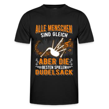 Dudelsack Dudelsackspieler - Männer Funktions-T-Shirt - Schwarz - Vorne - AI Model Male 178 dark (178cm)