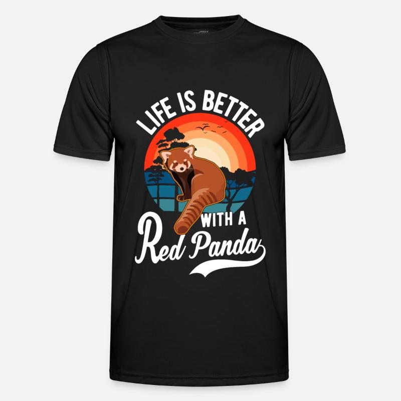 Life is better with a Red Panda Roter Panda - Men's Functional T-Shirt - black