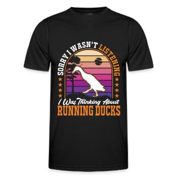 Je pensais à Running Ducks Laufente - T-shirt sport Homme - noir - Devant - AI Model Male 178 dark (178cm)