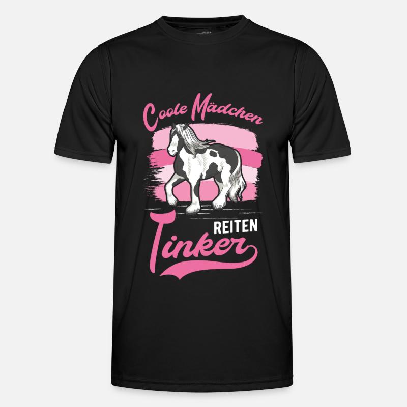 Coole Mädchen reiten Tinker Irish Tinker Männer Funktions-T-Shirt