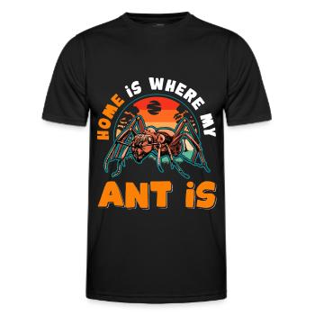 La maison est l’endroit où ma fourmi est fourmilière - T-shirt sport Homme - noir - Devant - AI Model Male 178 dark (178cm)