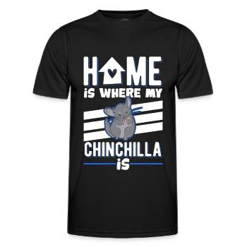Home is where my Chinchilla is - Männer Funktions-T-Shirt - Schwarz - Vorne - AI Model Male 178 dark (178cm)