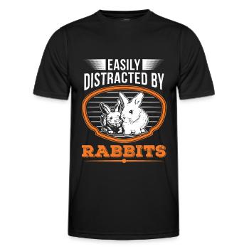 Facilement distrait par Rabbits Rabbit Rabbit - T-shirt sport Homme - noir - Devant - AI Model Male 178 dark (178cm)