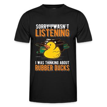 Je pensais à Rubber Ducks Rubber Duck - T-shirt sport Homme - noir - Devant - AI Model Male 178 dark (178cm)