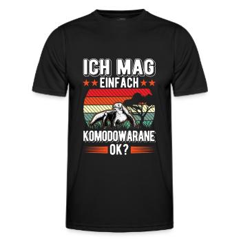 Ich mag einfach Komodowarane - Männer Funktions-T-Shirt - Schwarz - Vorne - AI Model Male 178 dark (178cm)