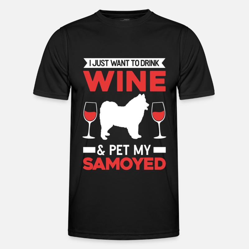Samoyeds and wine - Men's Functional T-Shirt - black