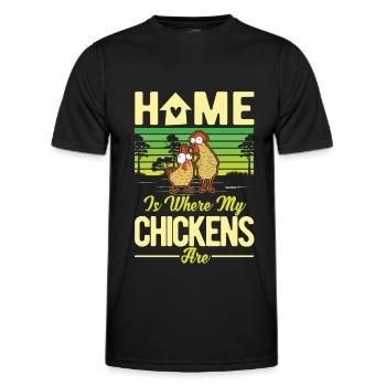Chickens Home Chicken Chicken Chicken - Men's Functional T-Shirt - black - Front - AI Model Male 178 dark (178cm)