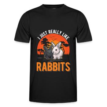 J’aime vraiment Rabbits Rabbit Rabbit - T-shirt sport Homme - noir - Devant - AI Model Male 178 dark (178cm)