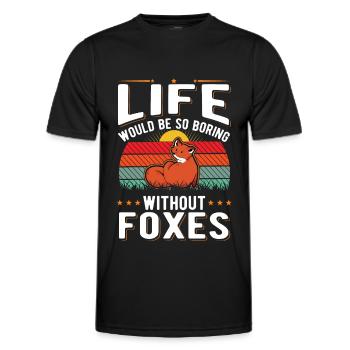 La vie serait si ennuyeuse sans Foxes Fuchs - T-shirt sport Homme - noir - Devant - AI Model Male 178 dark (178cm)
