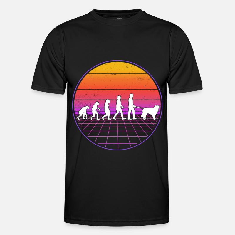 Kuvasz Evolution Retro - Männer Funktions-T-Shirt - Schwarz