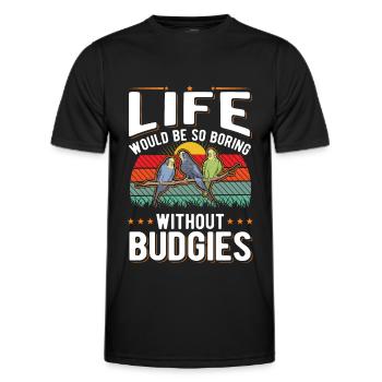 Budgerigar Cadeau Welli Perruche - T-shirt sport Homme - noir - Devant - AI Model Male 178 dark (178cm)
