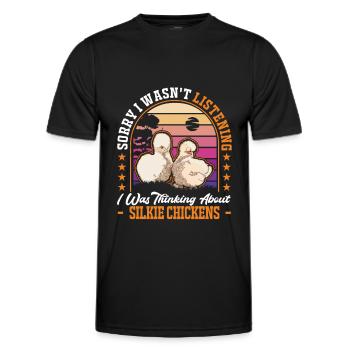 Silk Chicken Gift Silke Chicken - Men's Functional T-Shirt - black - Front - AI Model Male 178 dark (178cm)