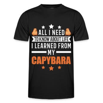Capybara Wasserschwein Capibara - Männer Funktions-T-Shirt - Schwarz - Vorne - AI Model Male 178 dark (178cm)